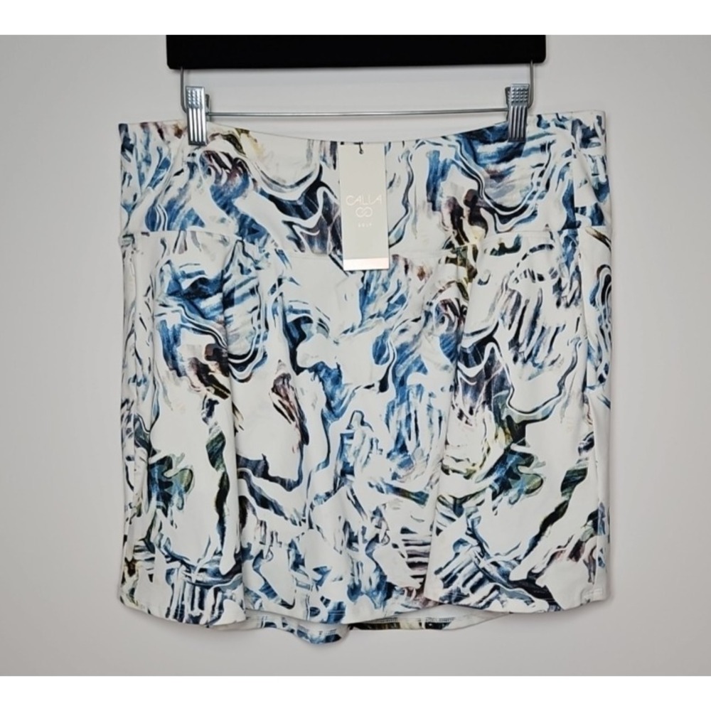 Calia Golf Womens White Abstract Print Pull-On Athletic Skort Size XXL NWT